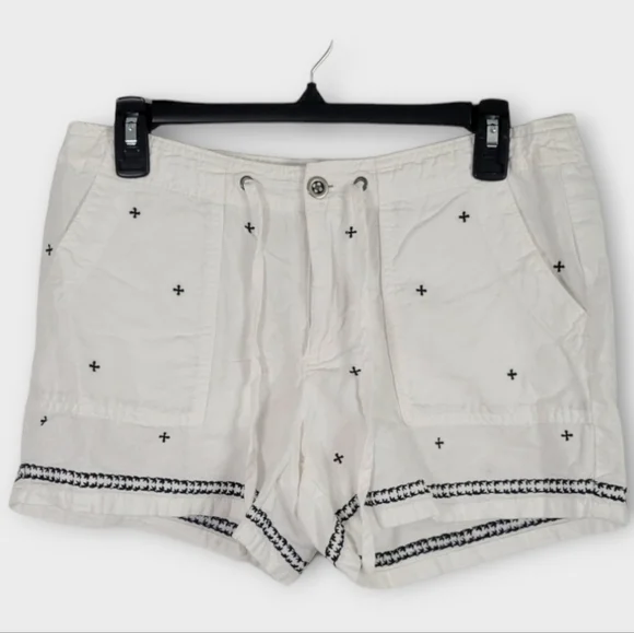 Old Navy Size 6 Linen Blend Embroidered Shorts - Picture 1 of 6